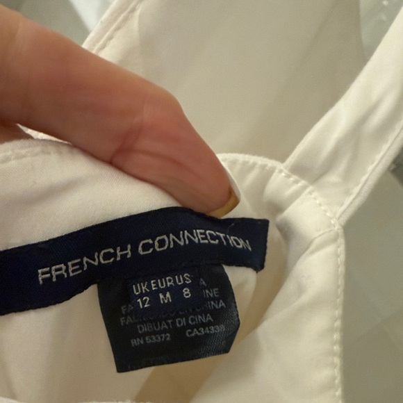 French Connection Elegant White Sleeveless with Criss Cross Back Dress Size Med - Picture 3 of 8